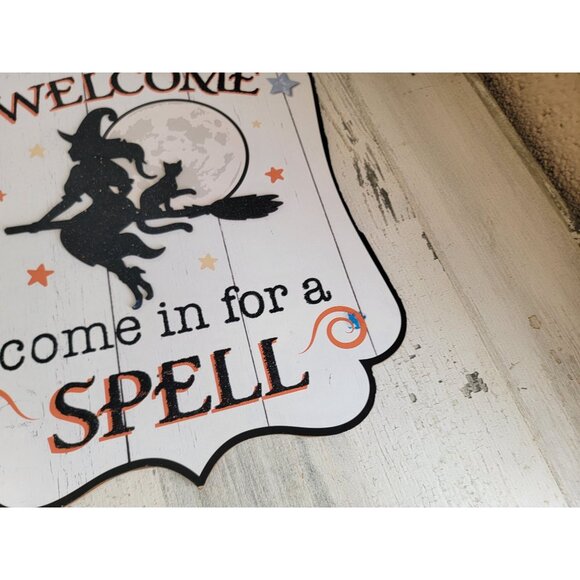 Welcome come in for a spell witch sign foolish Halloween set hanging home decor - Picture 8 of 12